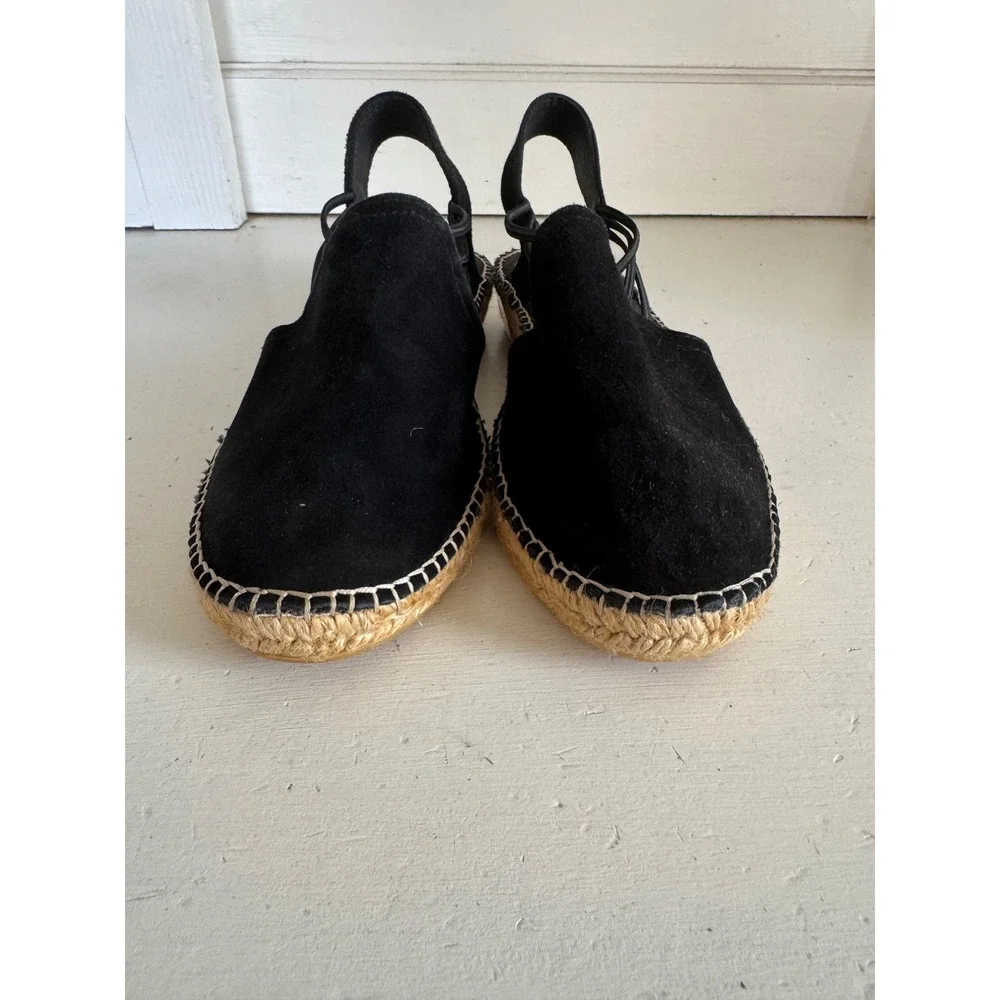 Toni Pons Nuria black suede espadrille sandals size 39 (their US8)